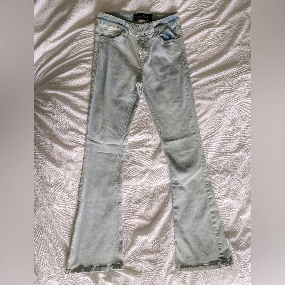 Womens indigo rein flared jeans